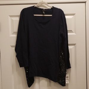NWT Style & Co blue & black sparkle sweater sz 1X